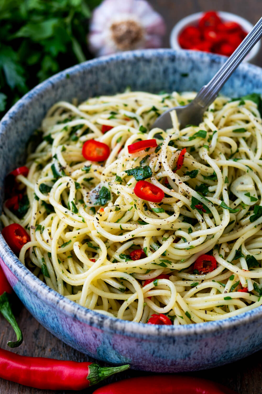 Spaghetti aglio e olio e peperoncino Originalrezept